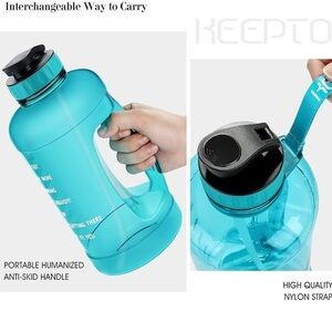 Motivational Blue Water Bottle-NWOT